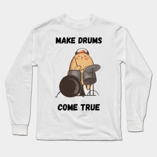 Hamster drums graphic Long Sleeve T-Shirt